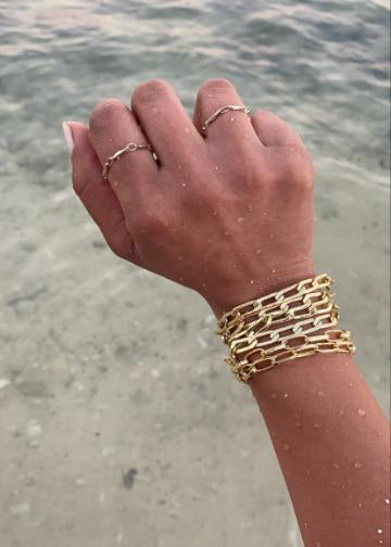 Jasper Double Chunky Chain Bracelet (Fresh)