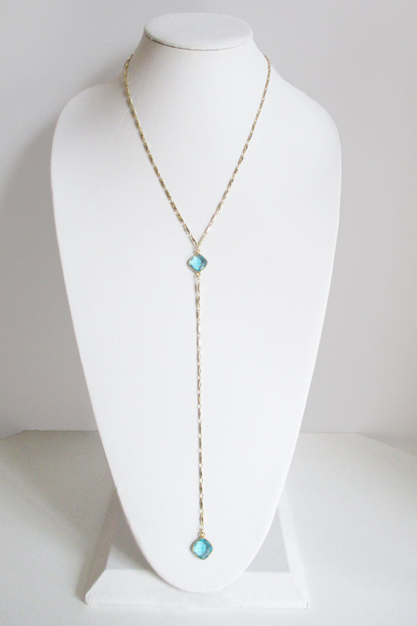 MG ANYA CELESTE Y NECKLACE AQUAMARINE WHOLESALE 1
