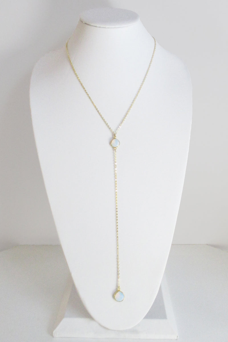 CECELIA Y NECKLACE WHITE OPAL WHOLESALE 1