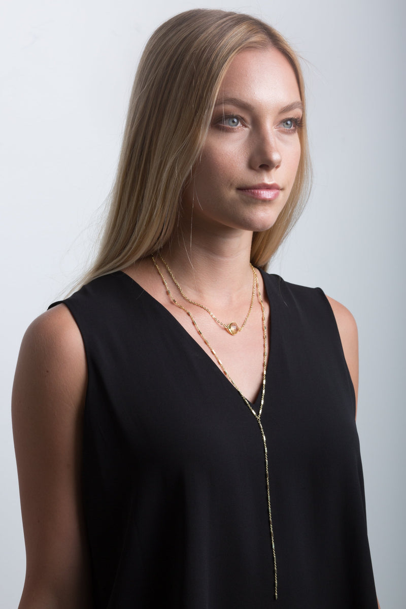 CELESTE KARA Y NECKLACE CITRINE LEMON WHOLESALE 1