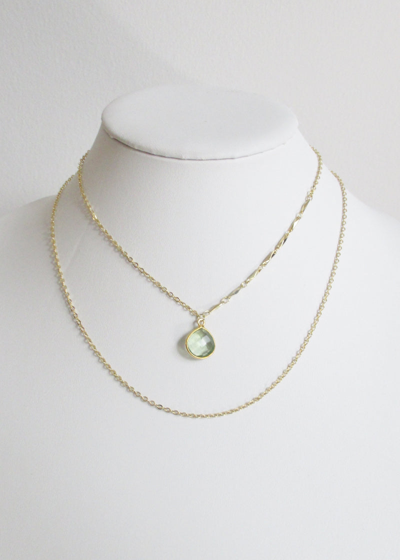LIVEOUTLOUD ANYA CABLE GREEN AMETHYST NECKLACE WHOLESALE 1