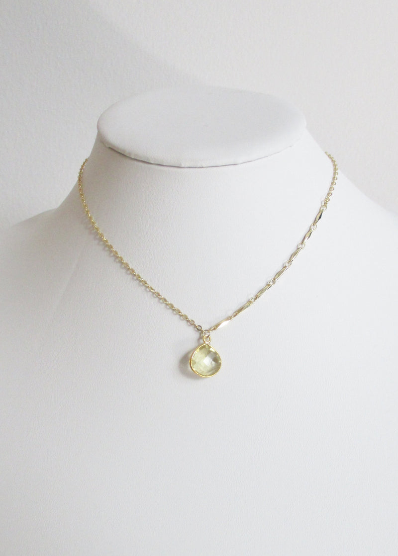 LIVEOUTLOUD ANYA CABLE CITRINE LEMON NECKLACE WHOLESALE 1