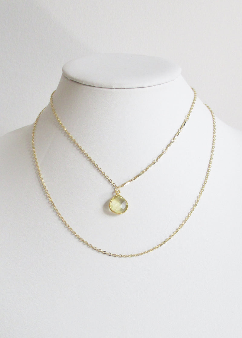 LIVEOUTLOUD ANYA CABLE CITRINE LEMON NECKLACE WHOLESALE 1
