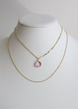 LIVEOUTLOUD ANYA CABLE ROSE PINK NECKLACE WHOLESALE 1