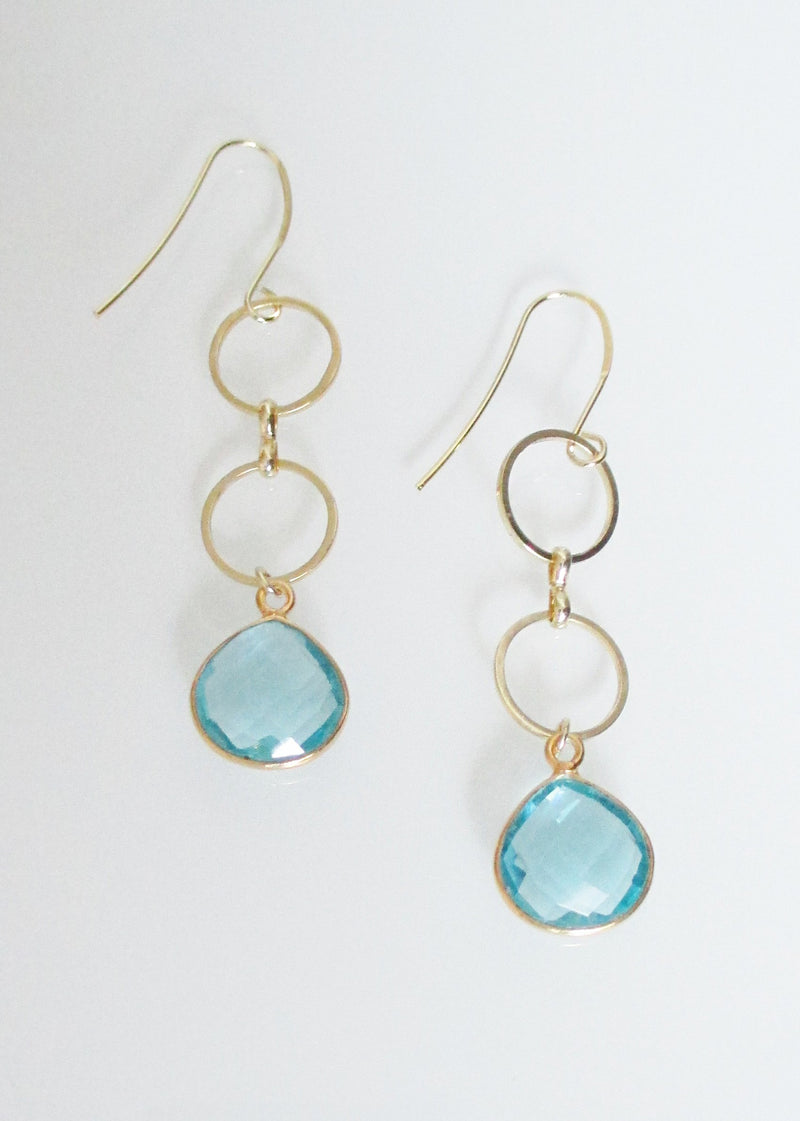 METALLIC OCEAN AQUAMARINE EARRINGS WHOLESALE