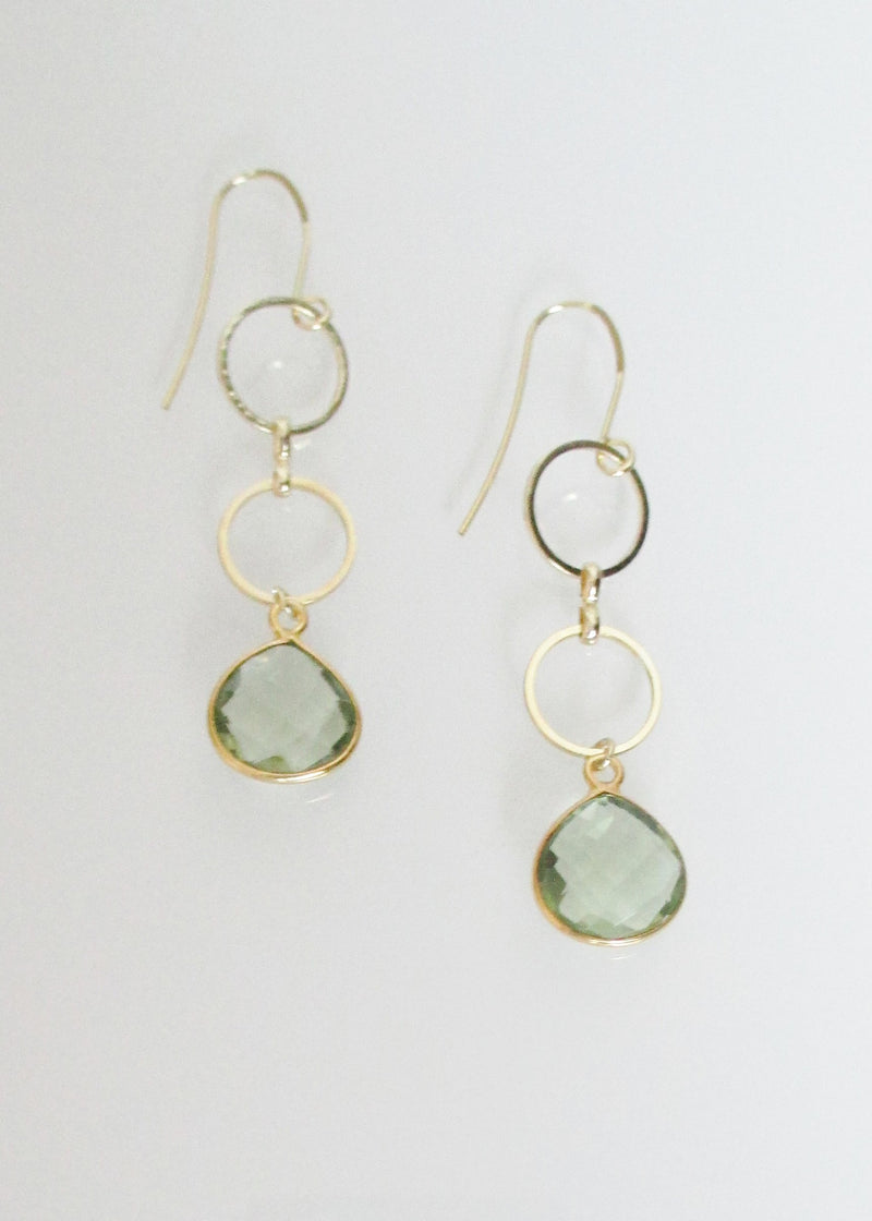 METALLIC OCEAN GREEN AMETHYST EARRINGS WHOLESALE