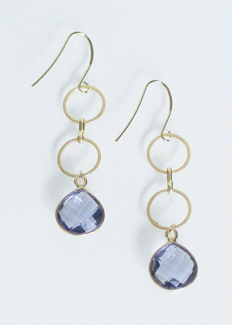 METALLIC OCEAN PURPLE IOLITE EARRINGS WHOLESALE