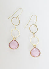 METALLIC OCEAN ROSE PINK EARRINGS WHOLESALE