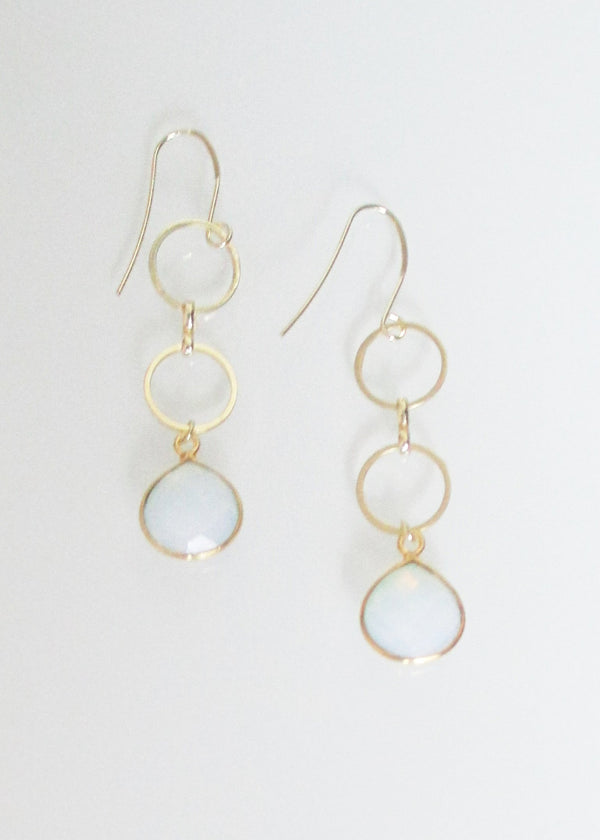 METALLIC OCEAN WHITE OPAL EARRINGS WHOLESALE