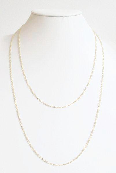 SL CABLE DOUBLE TIERED LONG NECKLACE WHOLESALE 1