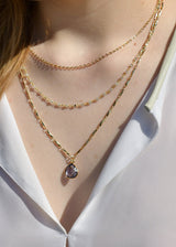 METALLIC OCEAN THREE TIER LABRADORITE AND IOLITE GEMSTONE NECKLACE WHOLESALE 1