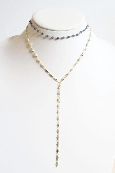 MG ARIANNA CHOKER Y NECKLACE PINK OPAL WHOLESALE 1